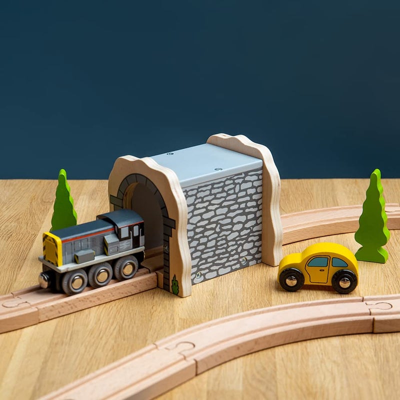 Bigjigs Rail Grey Stone Tunnel - Other Major Wooden Rail Brands are Compatible - Image 4